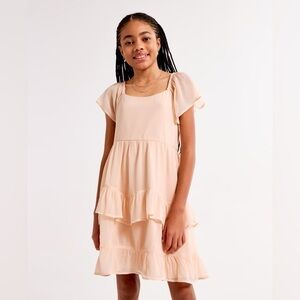Abercrombie Kids Charming Pink Ruffle Layered Kids Dress Girls 11-12